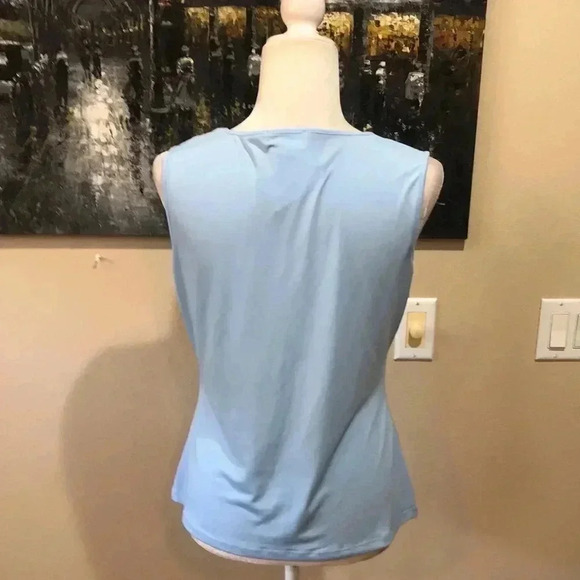 Calvin Klein Sleeveless Blue Blouse with lace detailing -Size Medium - Picture 2 of 7